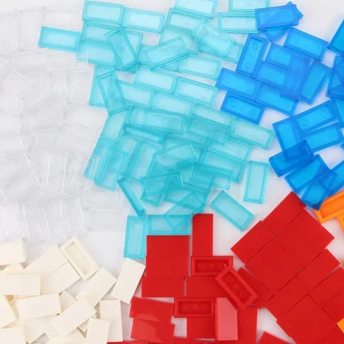 Vista 2 de 700 Piezas de Ladrillos Planos Multicolores 1×2, Bloques de Construcción a Granel para Superficies Lisas de Pared y Piso, Accesorios de Juguete