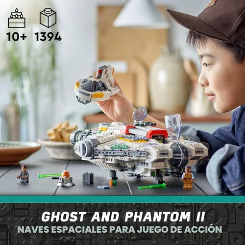 Vista 2 de LEGO Star Wars Ahsoka Ghost and Phantom II - Juguete de nave espacial Star Wars para niños, niños y niñas, a partir de 10 años, regalos