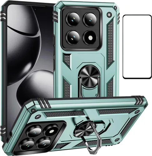 Vista 31 de Funda para Xiaomi POCO X3 NFC /X3 Pro con protector de pantalla, armadura de protección militar híbrida resistente a prueba de golpes, funda Negro