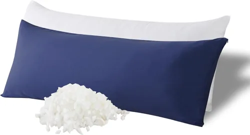 Vista 29 de WhatsBedding Almohada corporal de espuma viscoelástica con funda de algodón transpirable con cremallera, almohada de cuerpo completo para adultos