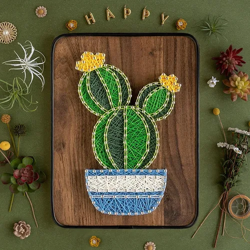 Vista 7 de BAZIMA ALICE Kit de arte de cuerda para principiantes, kit de manualidades de cactus en maceta, regalo único, kit de manualidades para vacaciones