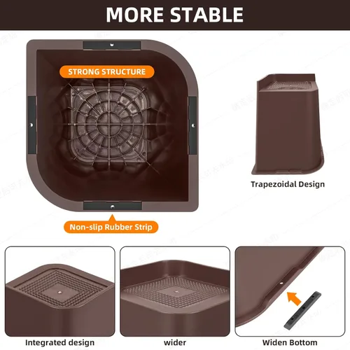 Vista 3 de Elevadores de cama ajustables de 8 pulgadas, soportes de elevación antideslizantes resistentes para camas, sofás, diseño cuadrado duradero