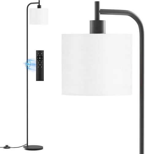 Vista 13 de Lámpara de pie con pantalla de lino, lámpara de pie alta regulable con control remoto y 3 temperaturas de color, modernas lámparas de pie de esquina