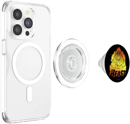 Vista 4 de Disney Beauty And The Beast Flame Portrait Sketch PopSockets MagSafe PopGrip for iPhone