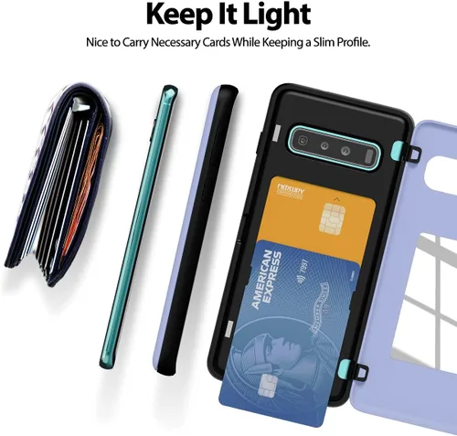 Vista 6 de GOOSPERY Funda protectora magnética compatible con Galaxy S10, con tarjetero, tipo billetera, cierre magnético automático fácil, cubierta trasera