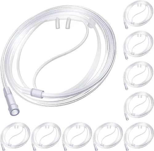 Vista 12 de Paquete de 5 cánulas nasales de oxígeno para adultos de 4 pies, tubo de oxígeno suave para adultos, tubo nasal de cánula con pieza nasal curvada