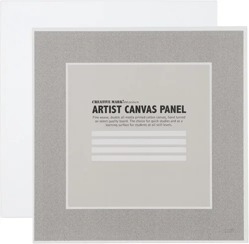 Vista 2 de Creative Mark Paneles de lona de algodón de 3 x 3 – Paquete de 12 – Tablas de lona de acrílico imprimado de calidad profesional para pintar