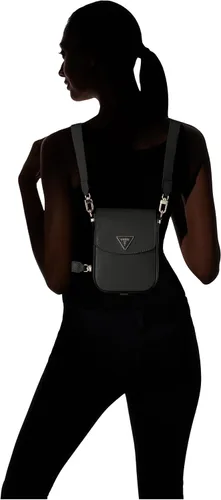 Vista 4 de GUESS Brynlee - Mochila convertible pequeña, color negro, Negro