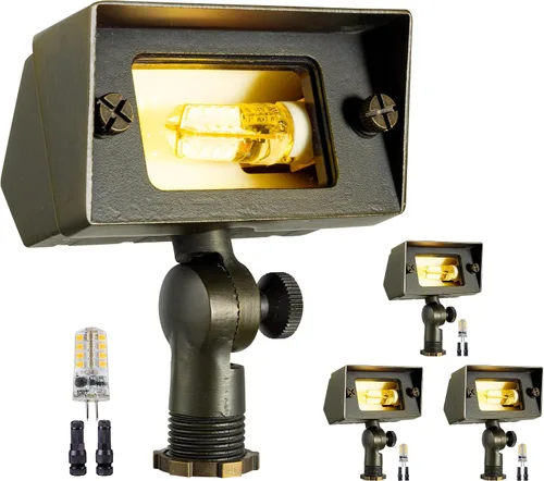 Vista 30 de Gardenreet Luz de Inundación de Latón Sólido - Iluminación de Lavado de Pared LED de Bajo Voltaje para Paisaje 12V, Impermeable IP65 para Exterior
