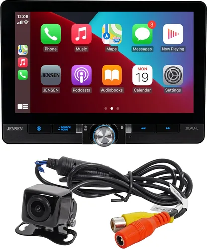 Vista 10 de Jensen J1CA8FL 8 pulgadas certificado Apple CarPlay Android Auto con cable o inalámbrico Pantalla táctil DIN simple y doble DIN Radio estéreo