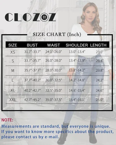Vista 5 de CLOZOZ V Neck Tops Sexy Shirts for Women Fitted Tight T Shirts Basic Tee