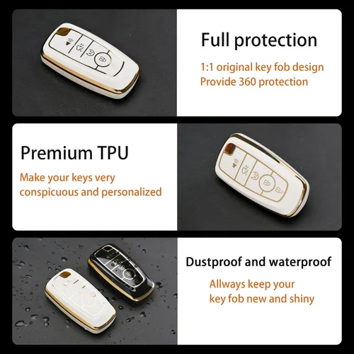 Vista 3 de Funda para llavero Ford, funda de TPU suave para llavero, protector para Ford Escape Expedition Explorer Fusion Mustang Ranger F150 F250 F350 F450