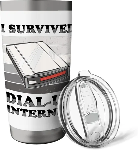 Vista 5 de 90s Nostalgia Retro 90s Dial Up Internet Vintage Stainless Steel Insulated Tumbler