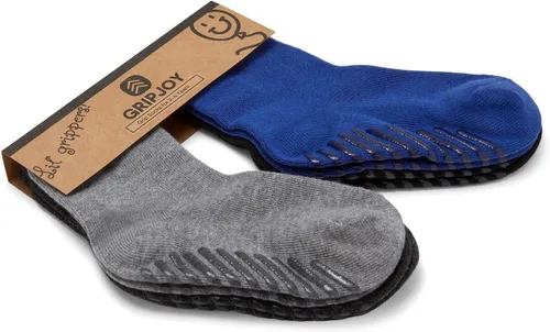 Vista 8 de Gripjoy Toddler Socks with Grippers, Non-Slip for Kids, Enhanced Stability, Comfortable Cotton - 4 Pairs