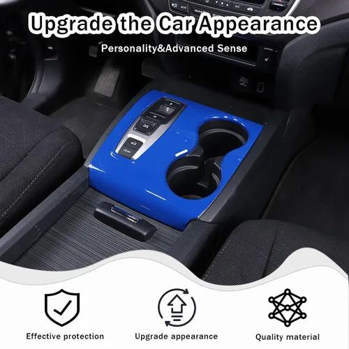 Vista 2 de Cubierta del panel de la palanca de cambios para Honda Pilot 2016-2022/Ridgeline 2020-2023/Passport 2019-2023, accesorios de plástico ABS para Azul