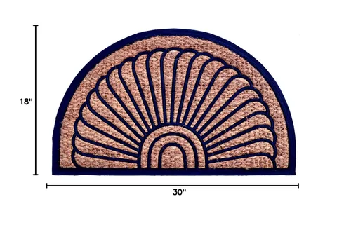 Vista 2 de Imports Decor - Felpudo de goma semicircular con parte trasera de fibra de coco, ventilador, 18 x 30 pulgadas