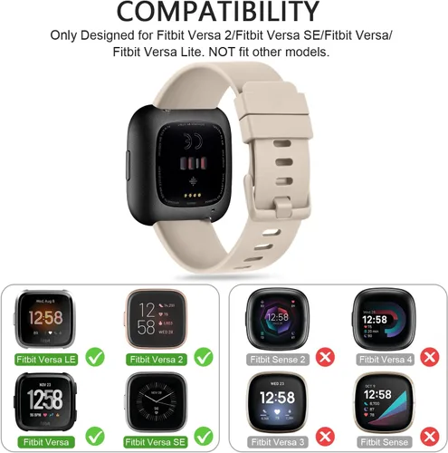 Vista 5 de Correas Tobfit compatibles con Fitbit Versa 2 y Fitbit Versa, Versa Lite, Versa Special, repuesto suave, accesorios de correas deportivas para mujer