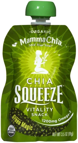 Vista 3 de Mamma Chia Paquetes para apretar, magia verde, 3.5 onzas, paquete de 16