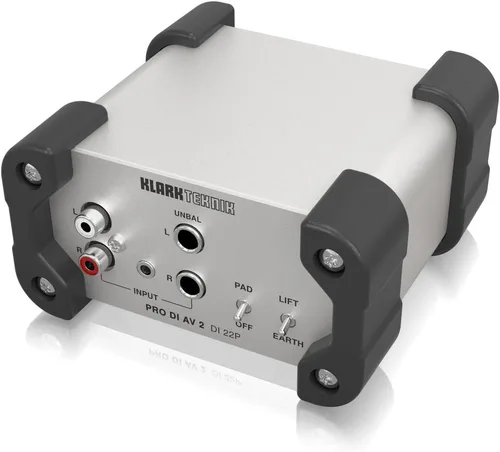 Vista 4 de Klark teknik PRO DI AV 2 DI 22P Caja DI estéreo pasiva con transformadores Midas y rango dinámico extendido