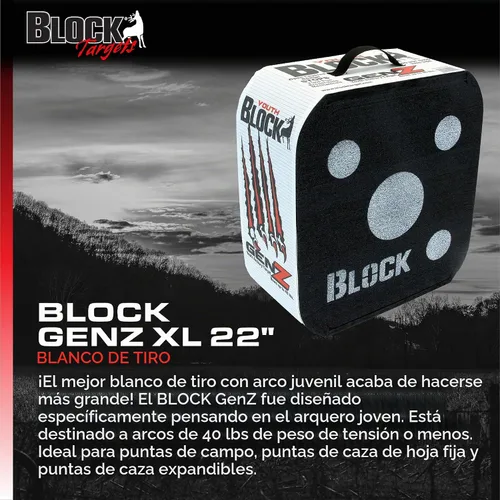Vista 2 de Block GenZ Objetivo de Tiro con Arco Abierto de 16" para Jóvenes, Tensión de 40 Libras, Fácil Remoción, Multicolor