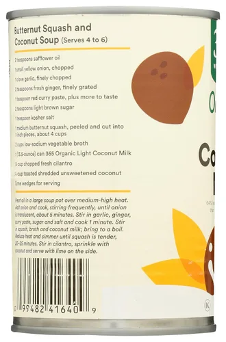 Vista 6 de 365 by Whole Foods Market, Leche de coco ligera orgánica, 13.5 onzas líquidas