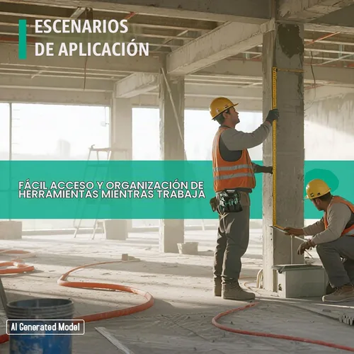 Vista 2 de Prowin - Bolsa de herramientas organizadora de bolsillo para electricista, bolsa de cinturón de herramientas duradera