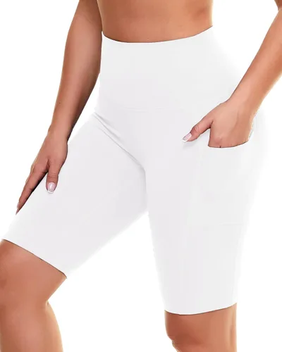 Vista 37 de Biker Shorts for Women with Pockets - 8"/5"/3" Booty Black Spandex Shorts Verde militar