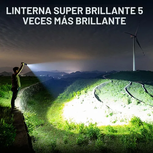 Vista 3 de AKNEAR Linterna recargable de alta luminosidad súper brillante (pantalla digital, 1 paquete)