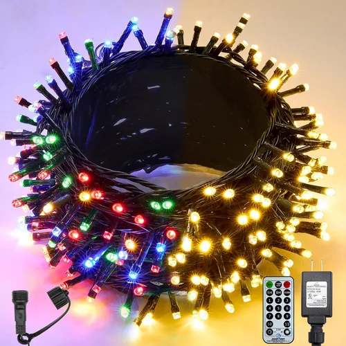 Vista 17 de WBao - Cadena de luces LED para Halloween de 300 luces, 108 pies, luces LED súper brillantes con certificación UL, 8 modos de iluminación