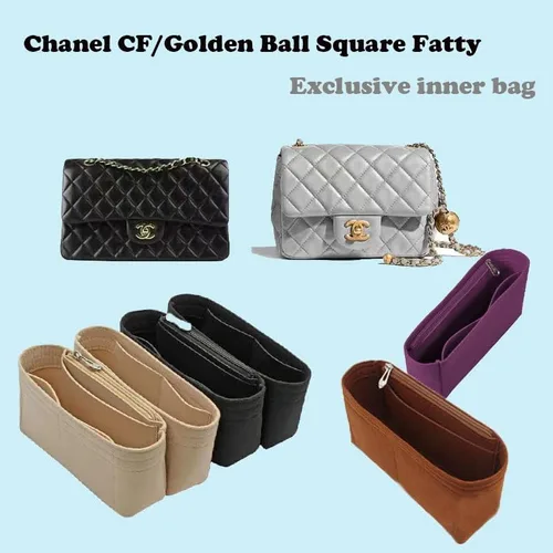 Vista 4 de Lckaey Bolsa Organizador Inserto para Chanel Classic Flap Mini Bag Shaper Monedero Inserto - Bolso Premium Felt Organizer 2009Purple-mini