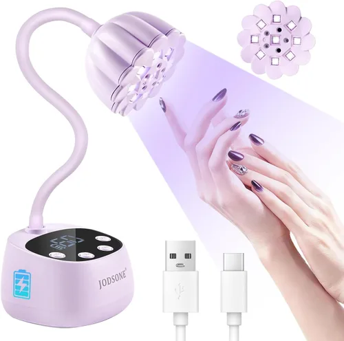 Vista 9 de JODSONE Lámpara de uñas UV de curado rápido, lámpara de cuello de cisne portátil y flexible con diseño ajustable de 360°, secadora LED recargable