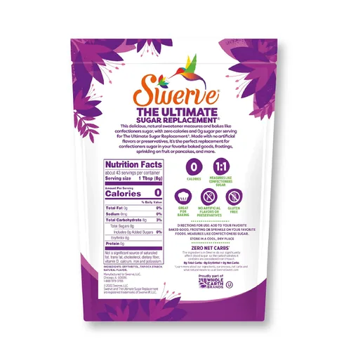 Vista 2 de Endulzante Swerve, paquete de horneado de 12 oz. presentación granular y glas