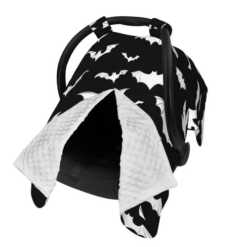 Vista 2 de Funda de asiento de coche de murciélago de Halloween, cubierta de asiento de coche de moda para invierno, cubierta de enfermería, regalo de ducha