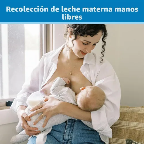 Vista 3 de Dr. Brown's Extractor de leche de una pieza de silicona 100% silicona, colector de leche materna manos libres con opciones anticólicos + biberón