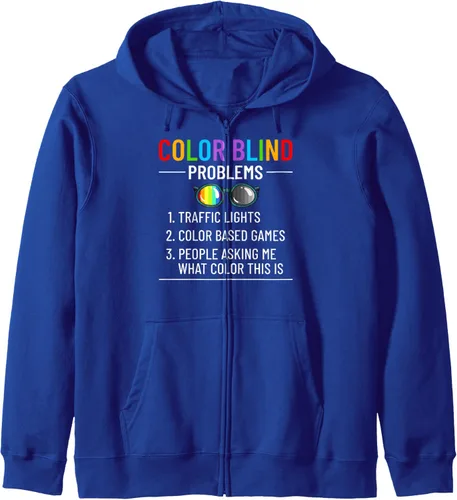 Vista 4 de Color Blind Test Funny Glasses Visions Zip Hoodie