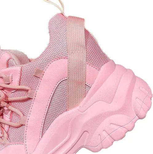 Vista 4 de Julymens Zapatos deportivos gruesos con plataforma para mujer, estilo casual, con cordones, tacón de cuña oculto, zapatos para papá