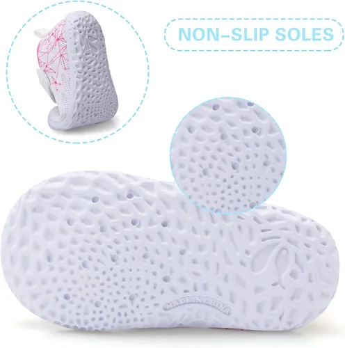 Vista 2 de FEETCITY Zapatillas de bebé para niños y niñas, zapatos de primera caminata, zapatos de cuna para recién nacidos, zapatos de meter