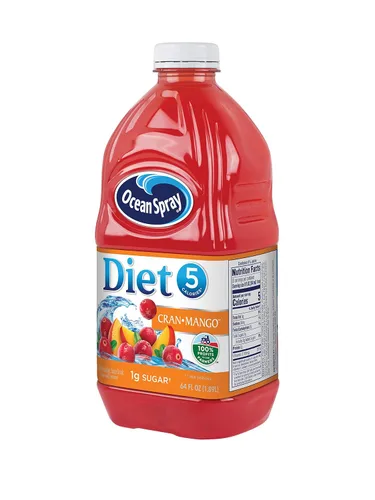 Vista 4 de Ocean Spray Diet - Bebida de jugo de mango y arándano, botella de 64 onzas líquidas (paquete de 8)