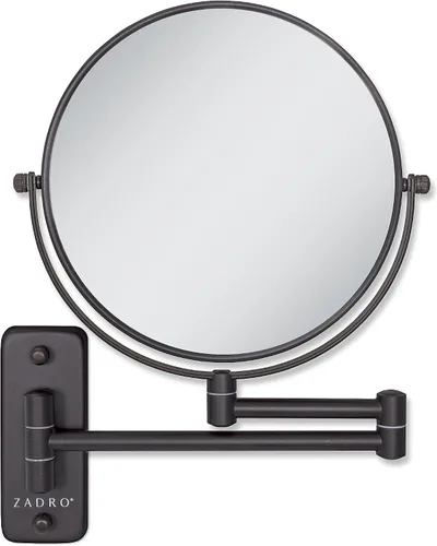 Vista 9 de [Usado] Zadro Espejo de maquillaje para montar en la pared con aumento, espejo plegable de brazo extensible, espejo de tocador para ducha de pared