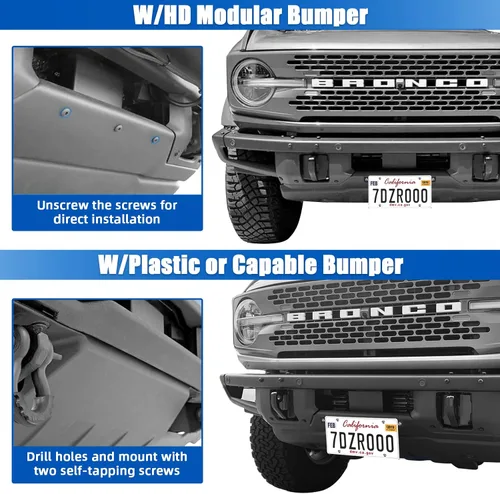 Vista 4 de Marco de matrícula frontal para Ford Bronco, soporte de montaje de matrícula de aleación de aluminio para accesorios de matrícula Ford 2021 2022