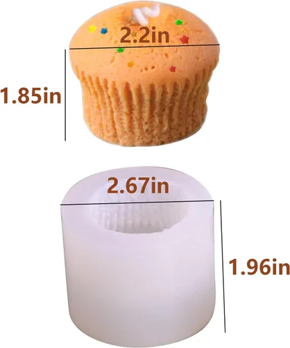 Vista 3 de Moldes de silicona para velas, moldes de velas de cupcakes para hacer velas, moldes de jabón de silicona 3D, molde de silicona para hornear, vela