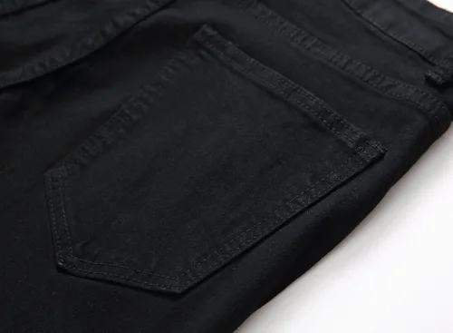 Vista 7 de Baylvn Pantalones de mezclilla para hombre, rasgados, desgastados, rectos, ajustados, casuales, a la moda