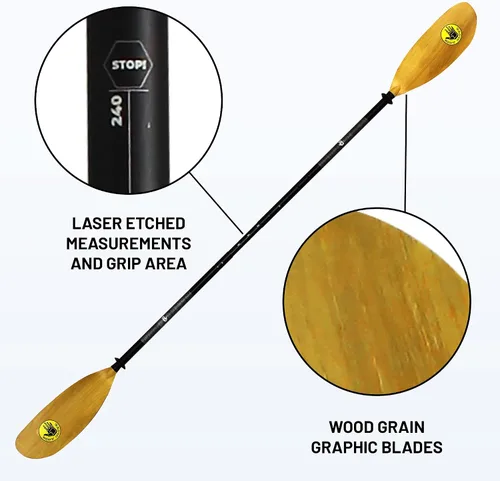 Vista 3 de Body Glove Slider Pro Paddle - Paletas de kayak para adultos, paleta de kayak ajustable con medidas grabadas con láser y área de agarre, remo