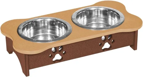 Vista 107 de Poly Lumber - Comedero doble de hueso mediano de 2 cuartos de galón, color negro