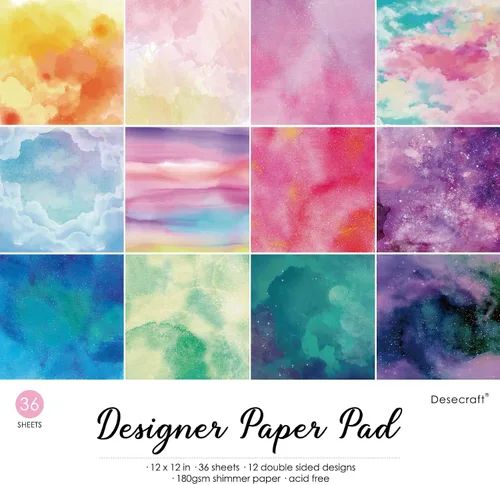 Vista 8 de 48 hojas 6 X 6 Papel de cartulina decorativa para álbumes de recortes - Acuaarela brillante - para fabricación de tarjetas, diario, planificador