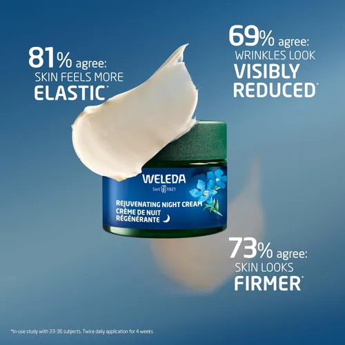 Vista 2 de Weleda Crema de noche rejuvenecedora para el cuidado facial, hidratante rico en plantas con genciana azul y Edelweiss