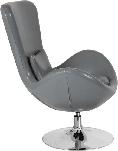 Vista 9 de Flash Furniture Egg Series Grey LeatherSoft Silla de recepción lateral Gris Leathersoft