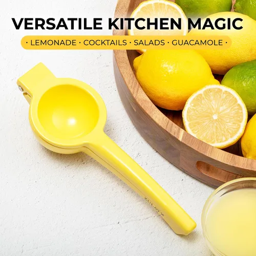 Vista 6 de Zulay Kitchen Exprimidor de limón de metal, exprimidor de limón de mano, exprimidor de cítricos fácil de usar, prensa manual para extraer la mayor