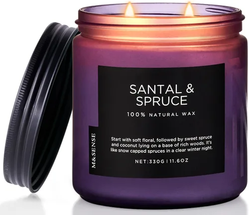 Vista 37 de M&SENSE Ode to Winter - Vela perfumada para el hogar, cera de soja natural, mecha de algodón, aroma de invierno, 7.05 onzas hasta 50 horas de tiempo