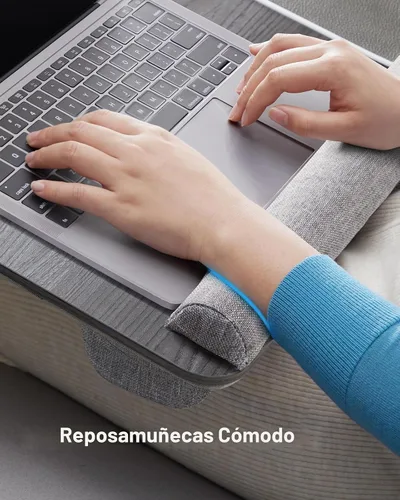 Vista 4 de HUANUO - Escritorio portátil. Se adapta a laptops de hasta 17 pulgadas, almohadilla de muñeca integrada, para laptop, MacBook, tablet; soporte